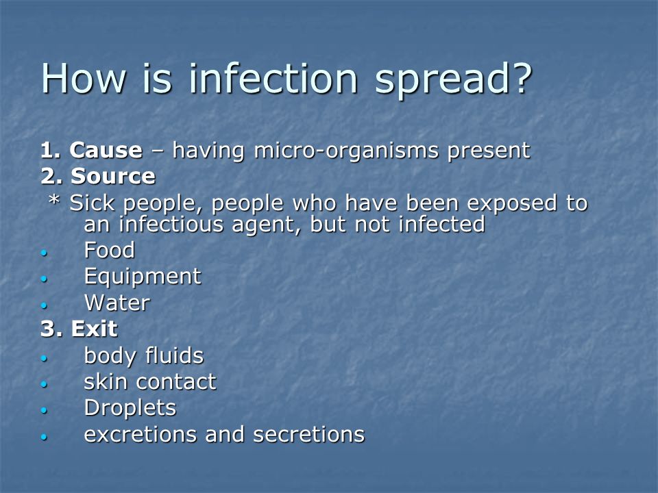 How is infection spread