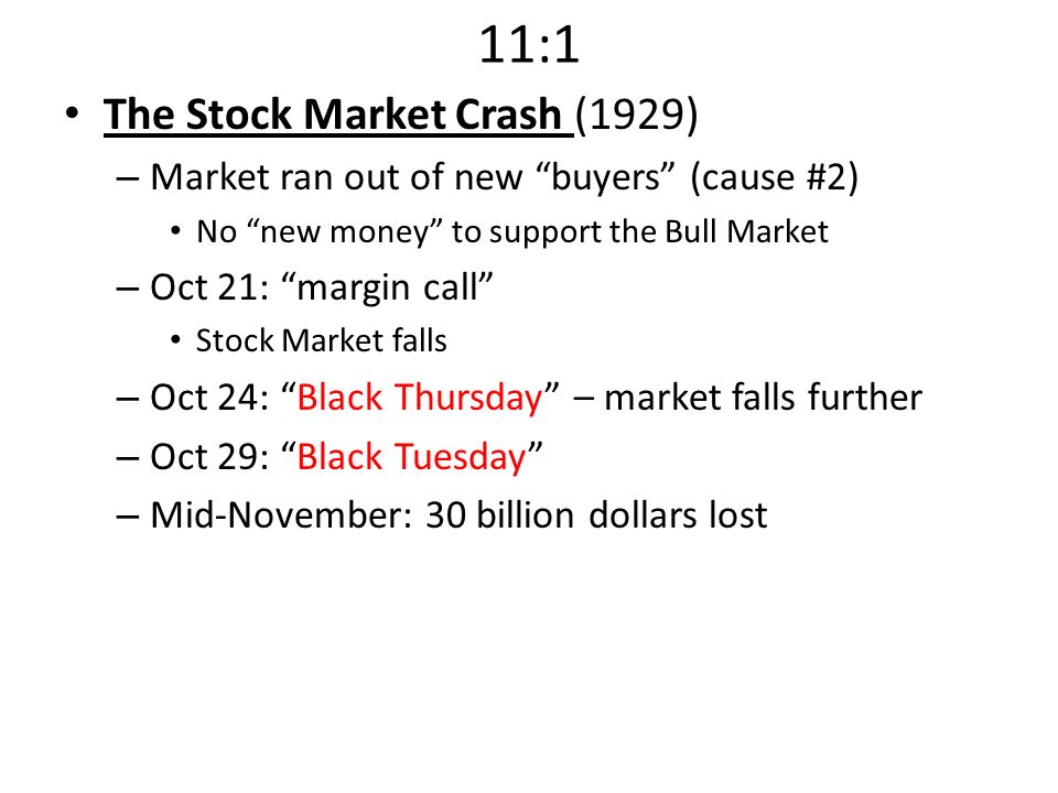 11:1 The Stock Market Crash (1929)