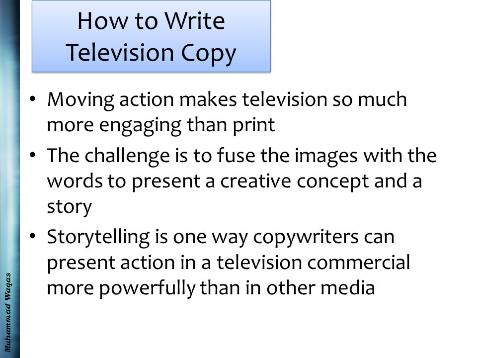 How to Write Television Copy