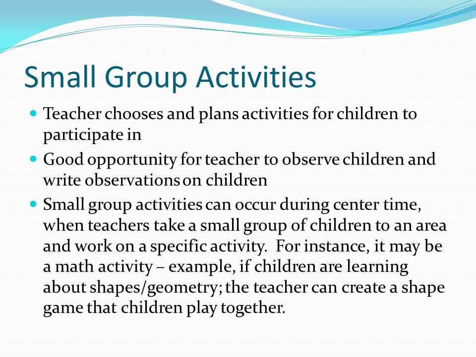 Small Group Activities
