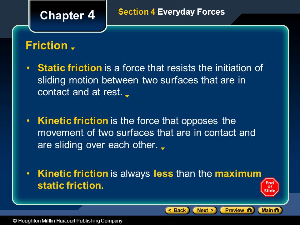 Chapter 4 Section 4 Everyday Forces. Friction.