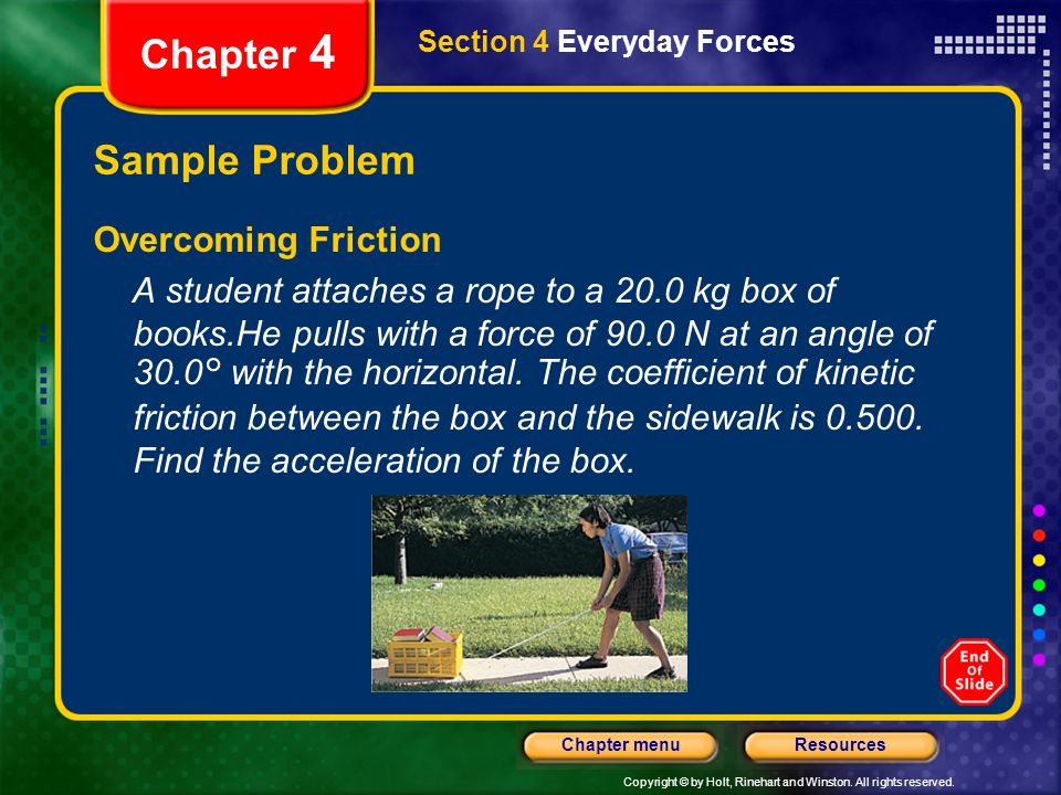 Chapter 4 Sample Problem Overcoming Friction