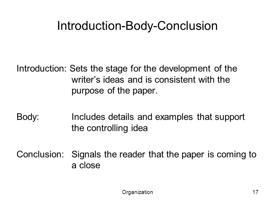 Introduction-Body-Conclusion