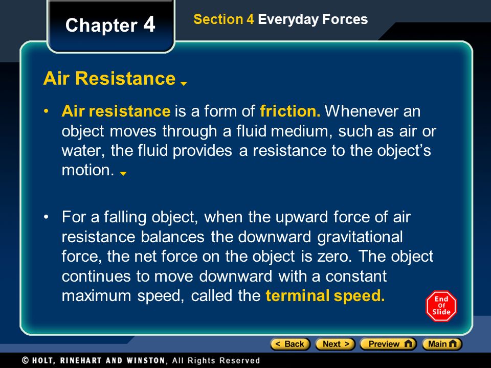 Chapter 4 Air Resistance