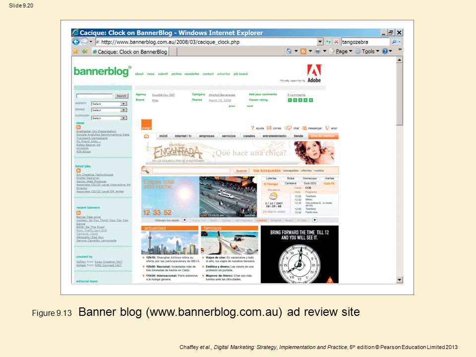 Figure 9.13 Banner blog (  ad review site