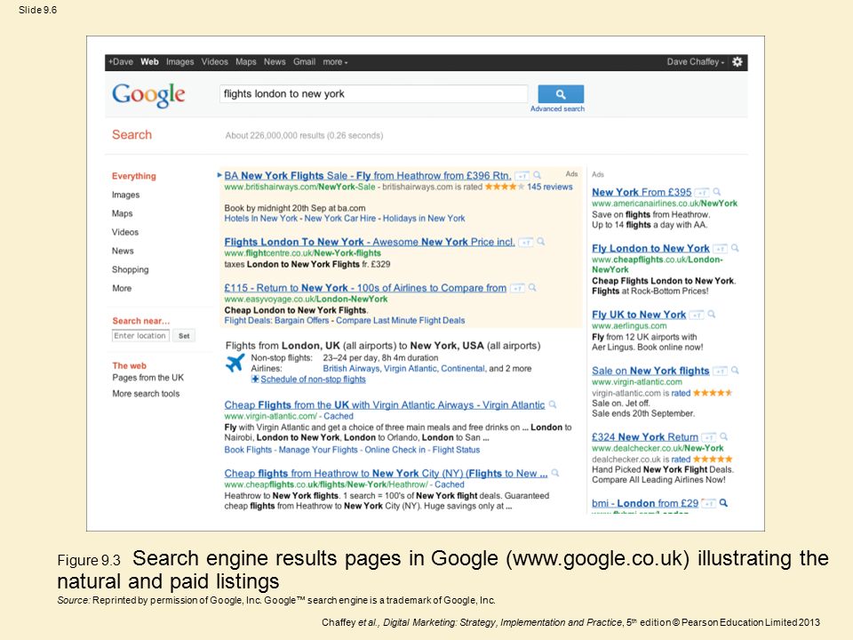 Figure 9. 3 Search engine results pages in Google (www. google. co