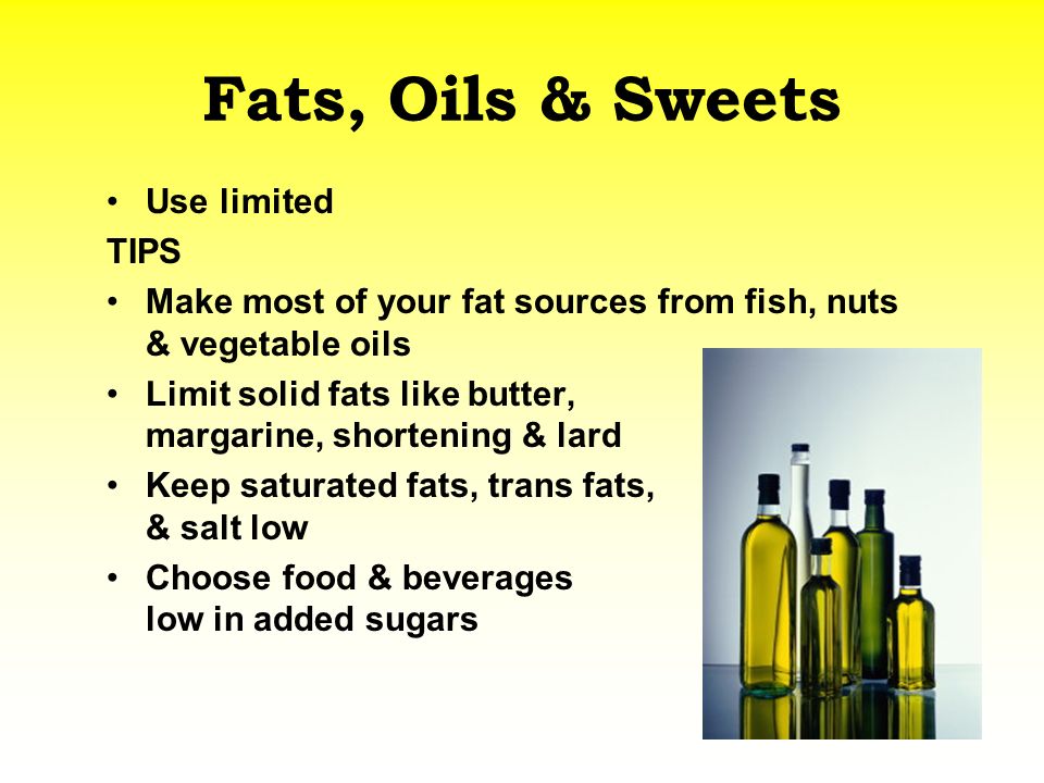 Fats, Oils & Sweets Use limited TIPS