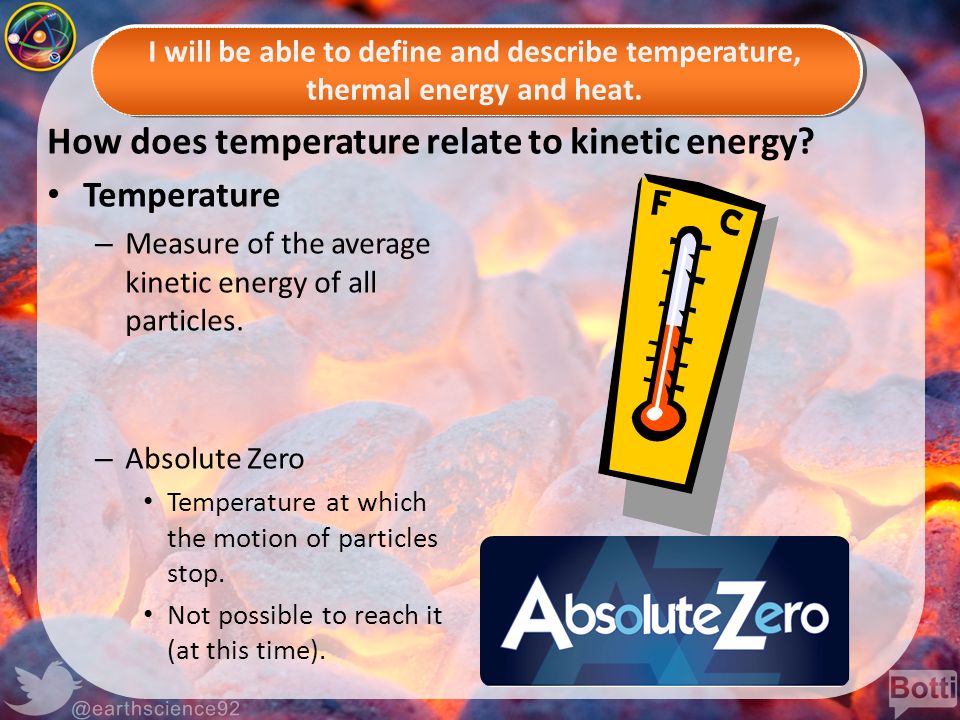 How does temperature relate to kinetic energy