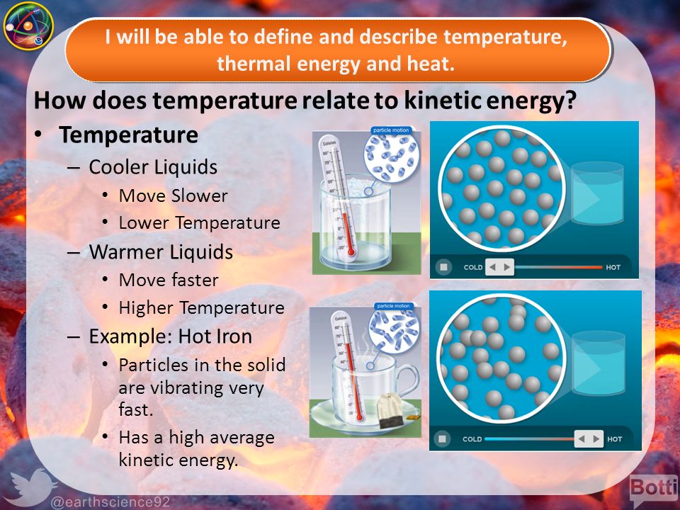 How does temperature relate to kinetic energy