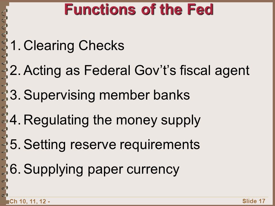 Functions of the Fed Clearing Checks