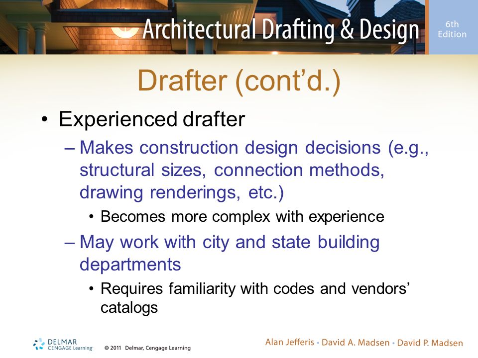 Drafter (cont’d.) Experienced drafter