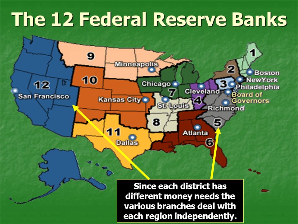 The 12 Federal Reserve Banks