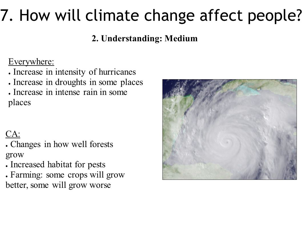 7. How will climate change affect people