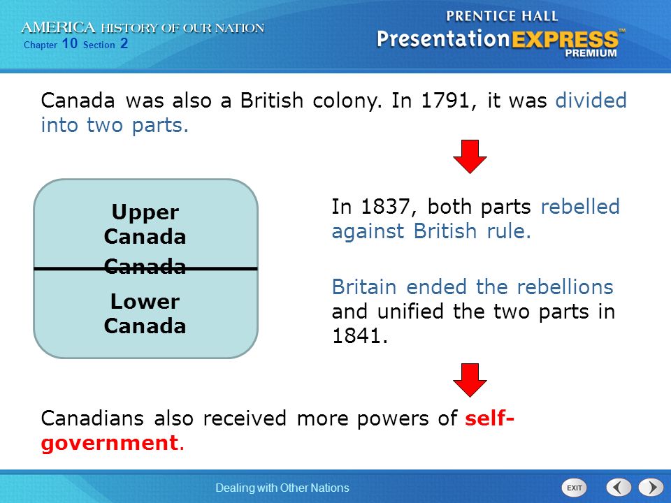 Canada was also a British colony