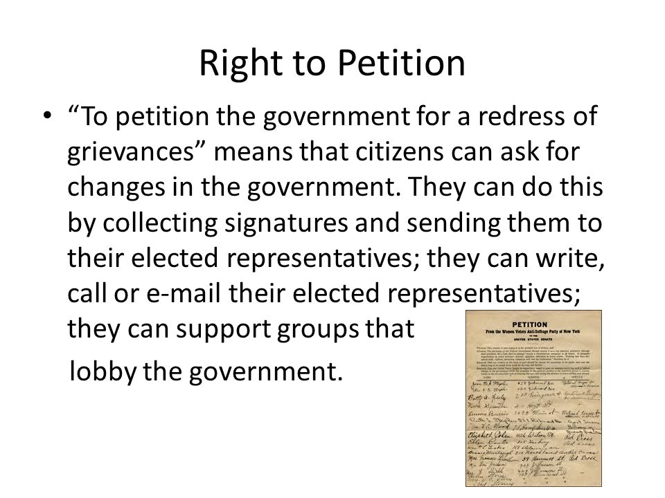Right to Petition