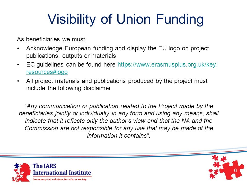 Visibility of Union Funding