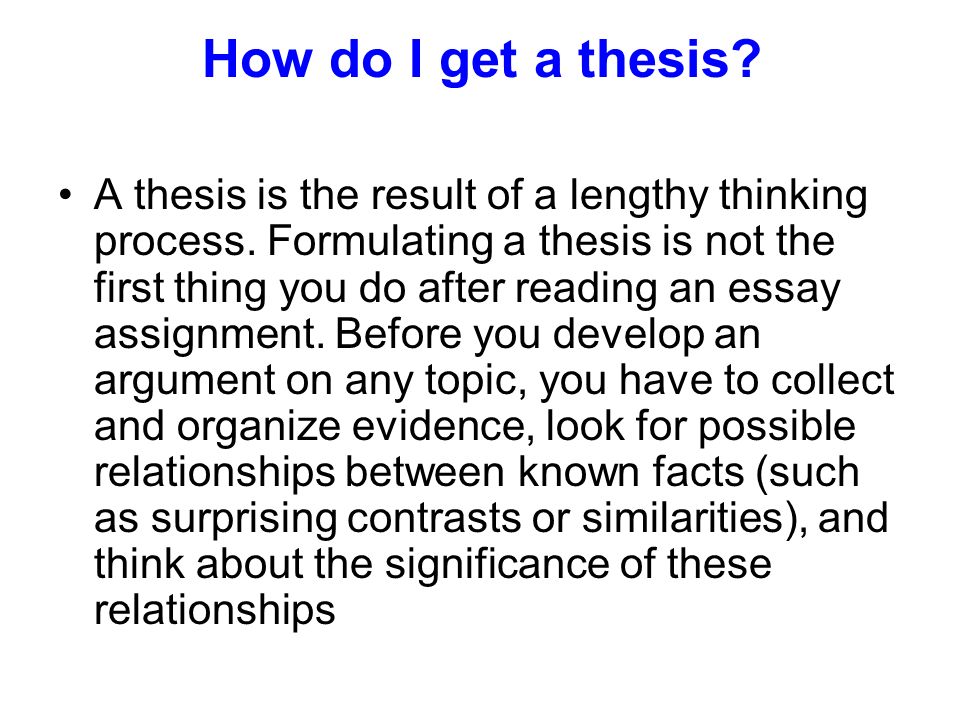How do I get a thesis