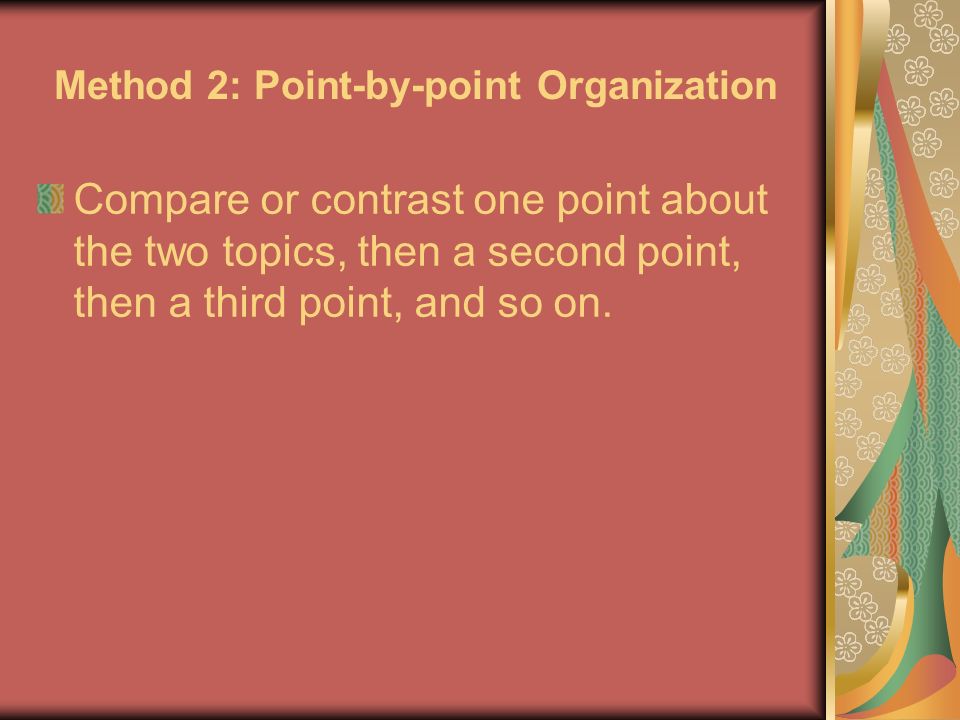 Method 2: Point-by-point Organization