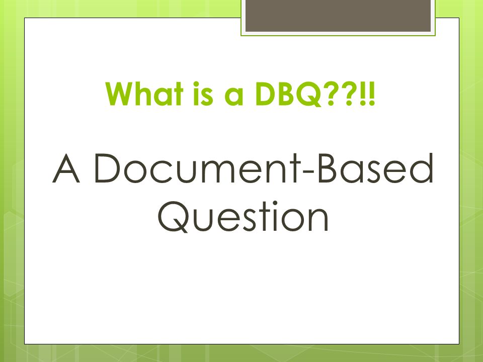 A Document-Based Question