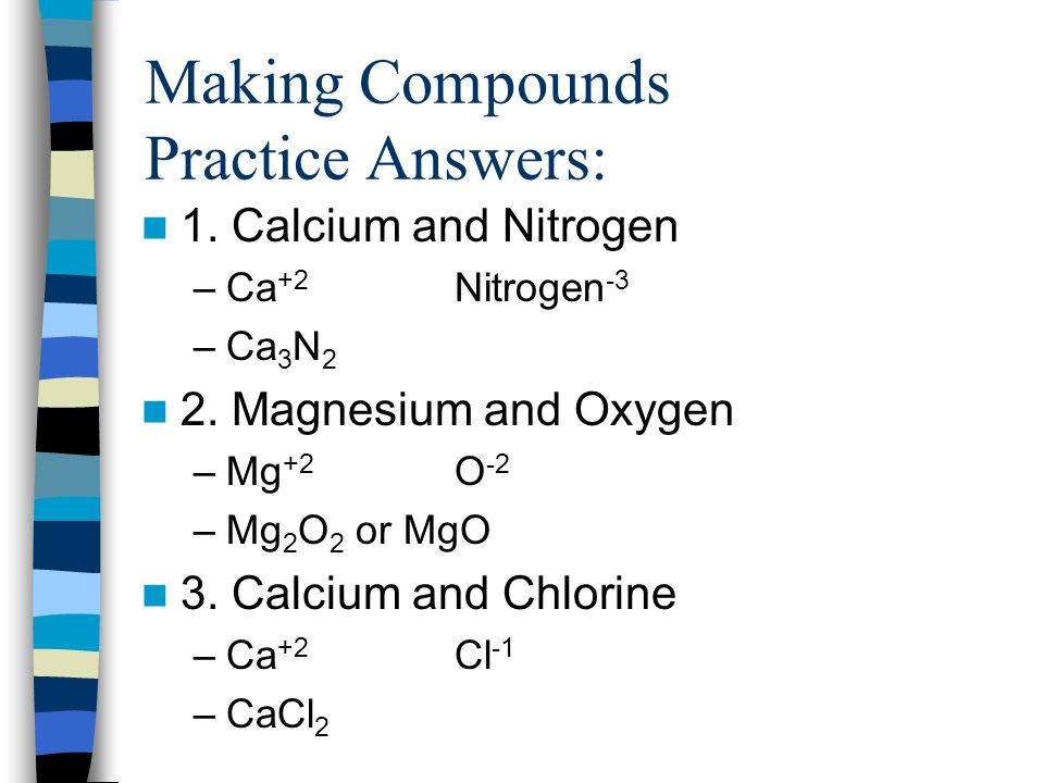 Making Compounds Practice Answers: