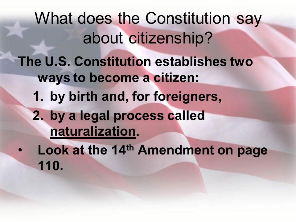 What does the Constitution say about citizenship