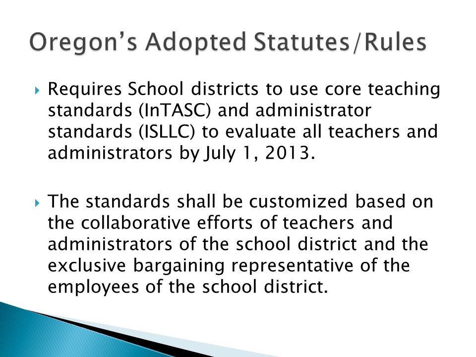 Oregon’s Adopted Statutes/Rules