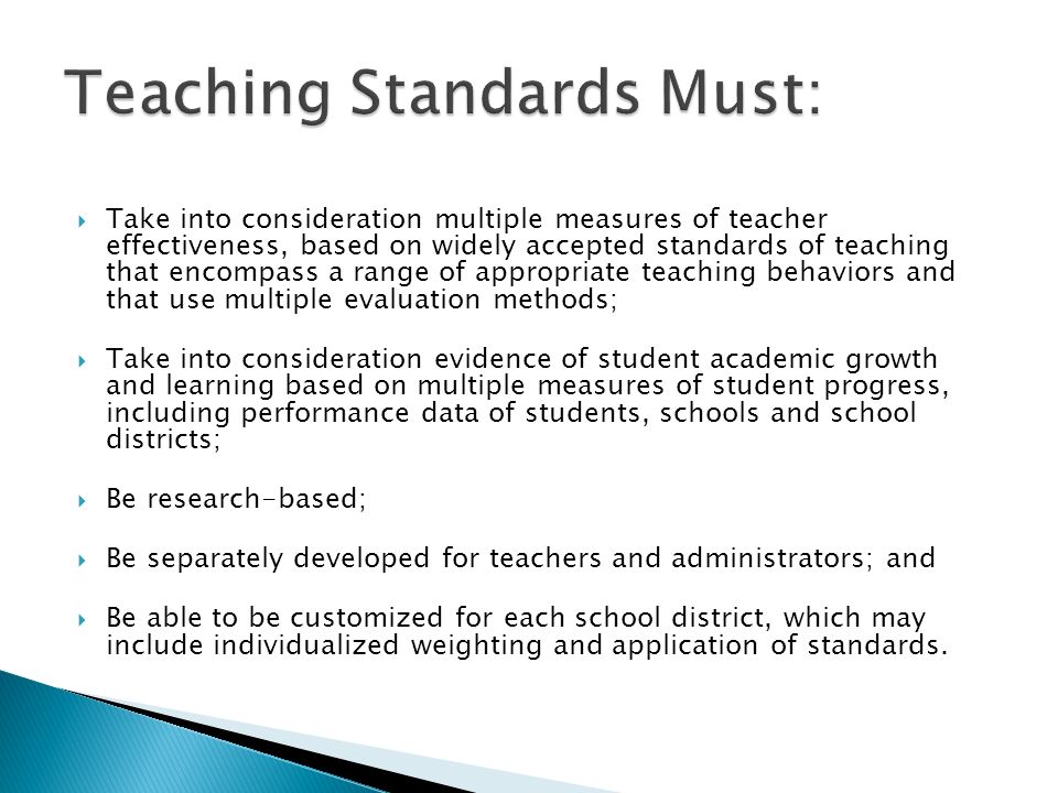 Teaching Standards Must:
