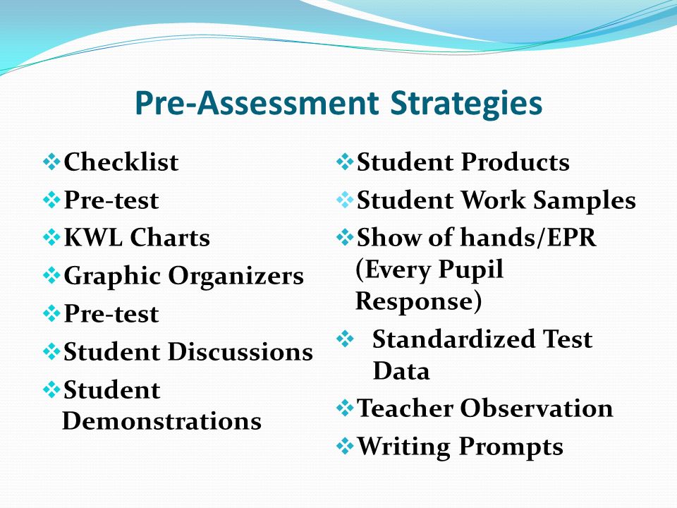 Pre-Assessment Strategies