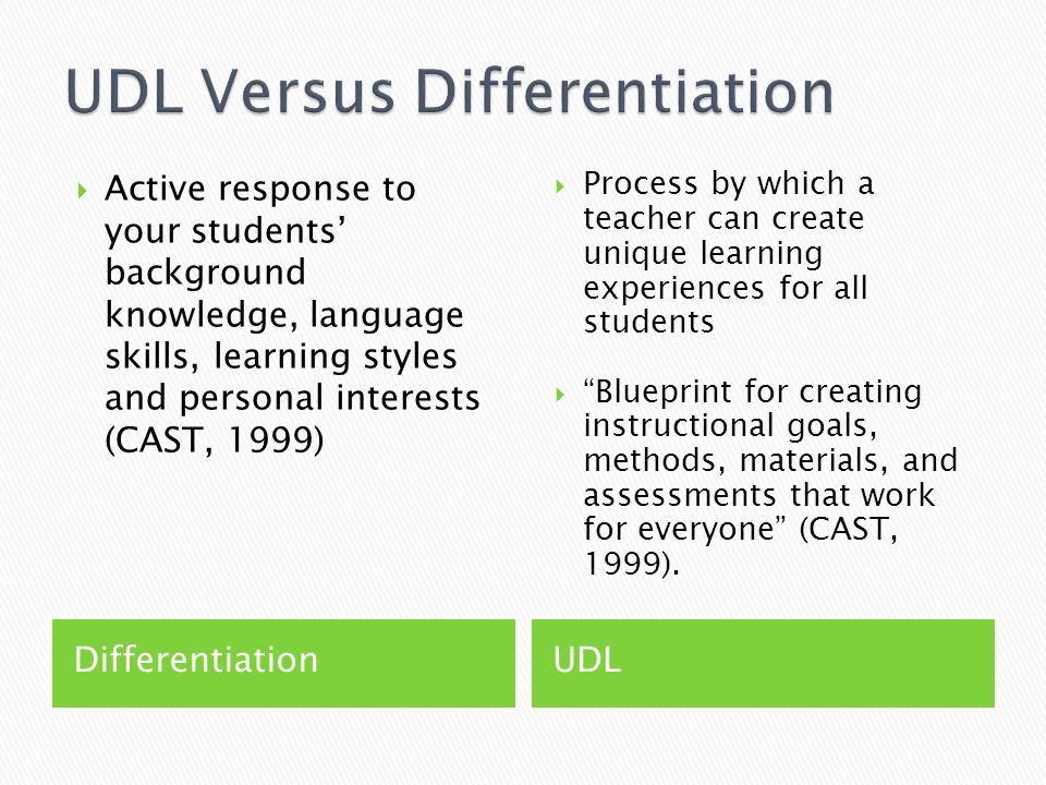 UDL Versus Differentiation