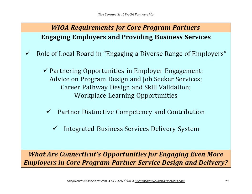 Engaging Employers and Providing Business Services