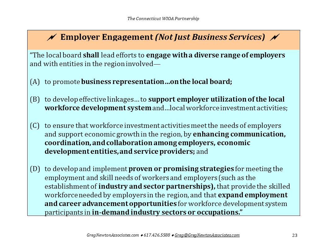  Employer Engagement (Not Just Business Services) 