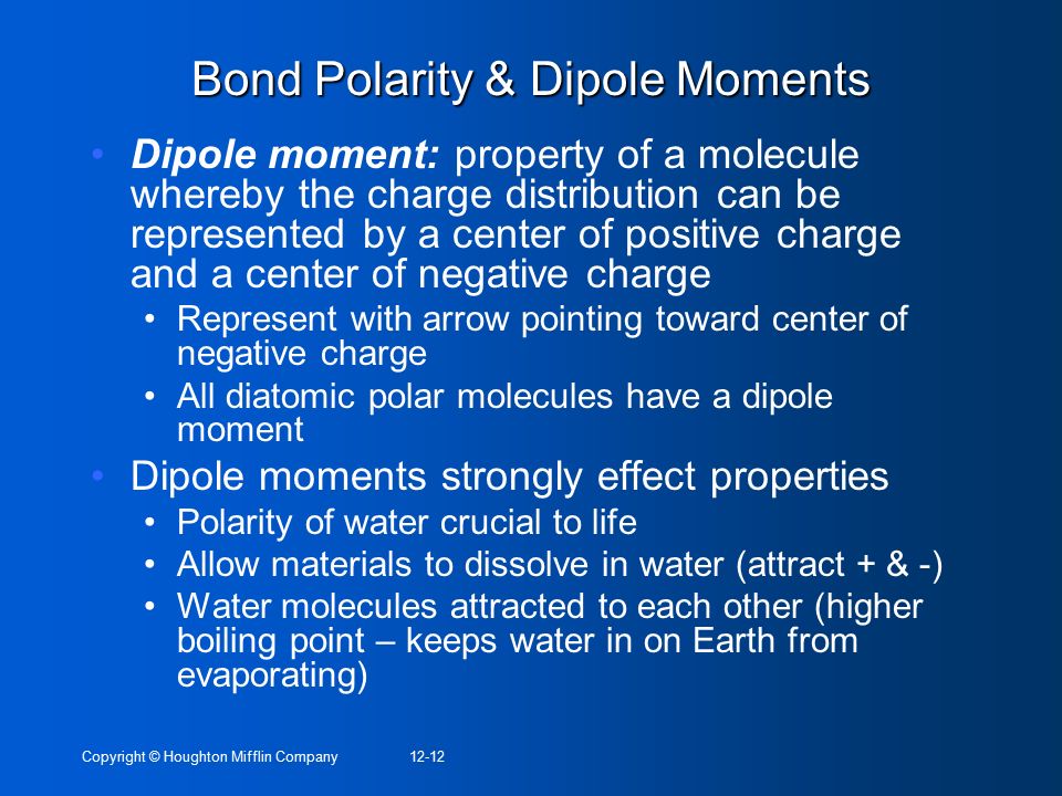 Bond Polarity & Dipole Moments
