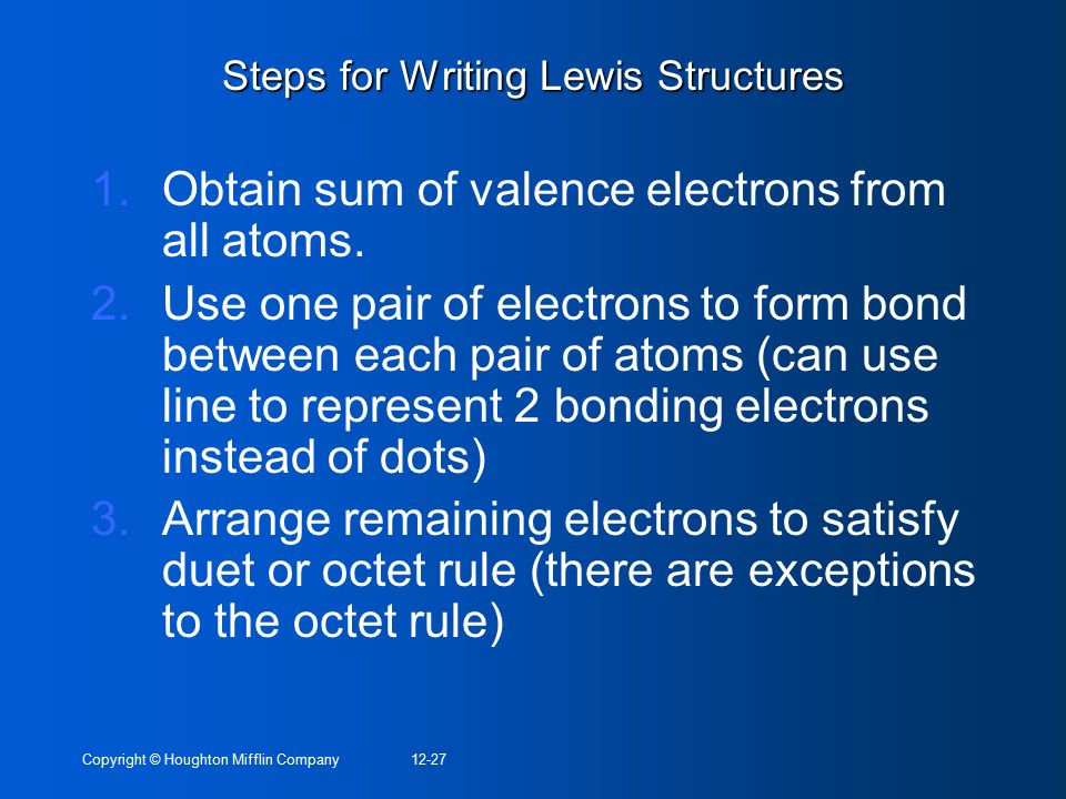 Steps for Writing Lewis Structures