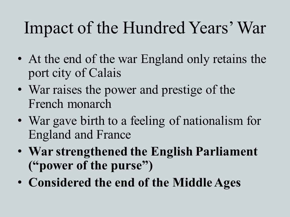 Impact of the Hundred Years’ War