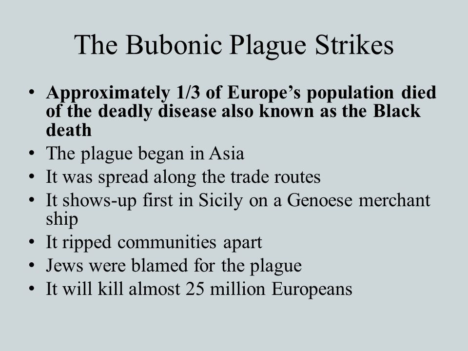 The Bubonic Plague Strikes