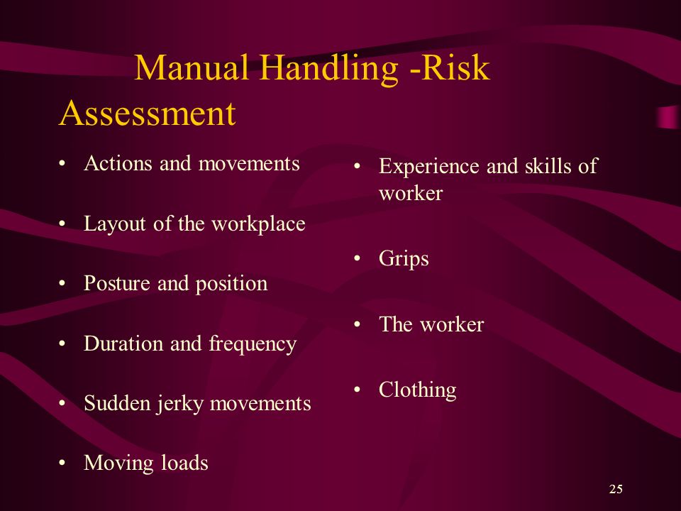 Manual Handling -Risk Assessment