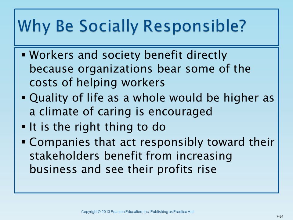 Why Be Socially Responsible