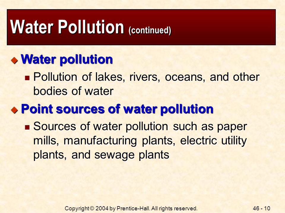Water Pollution (continued)