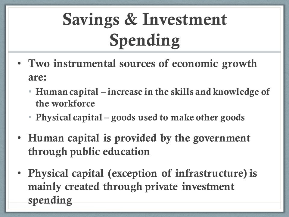 Savings & Investment Spending