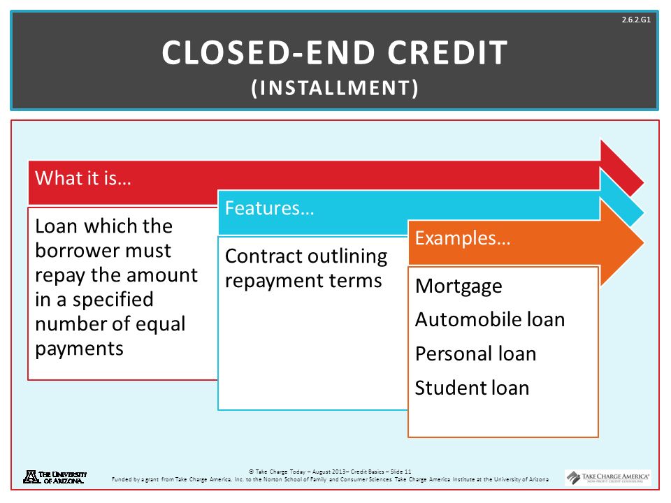 Closed-End Credit (Installment)