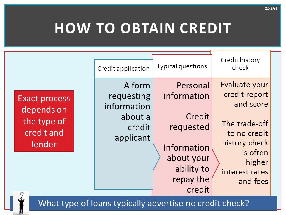 How to Obtain Credit Credit application. A form requesting information about a credit applicant. Typical questions.