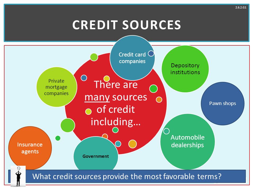 Credit Sources There are many sources of credit including…