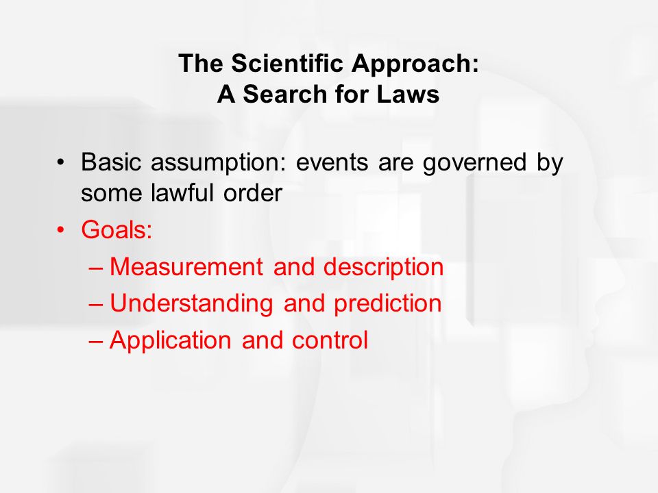 The Scientific Approach: A Search for Laws