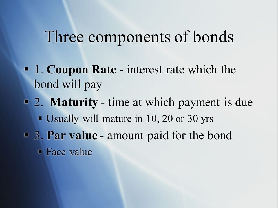 Three components of bonds