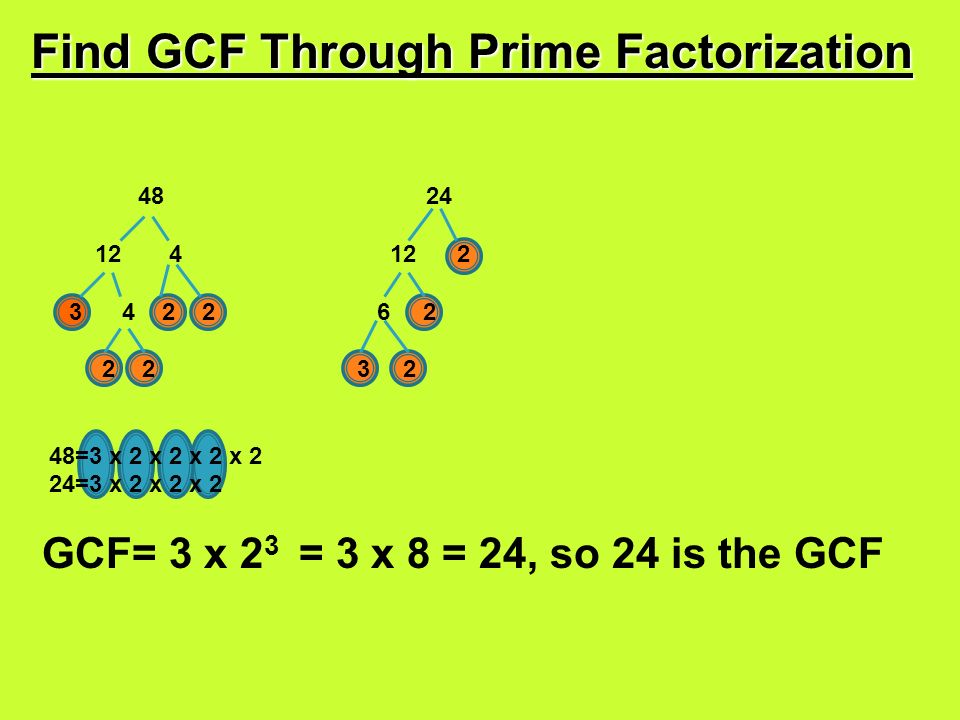 Find GCF Through Prime Factorization