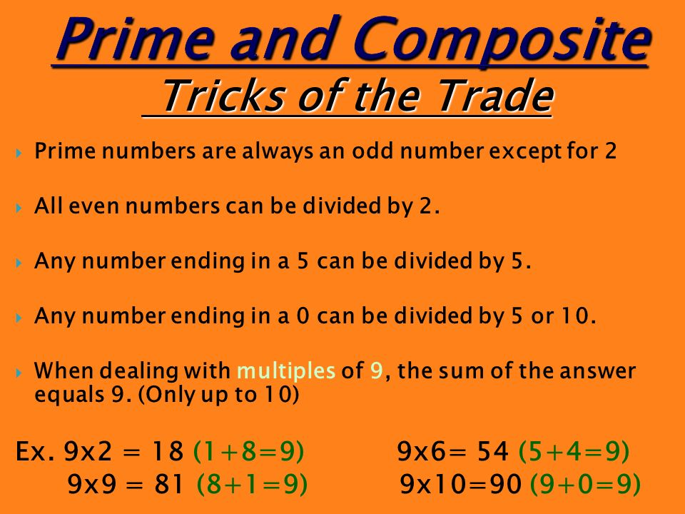 Prime and Composite Tricks of the Trade