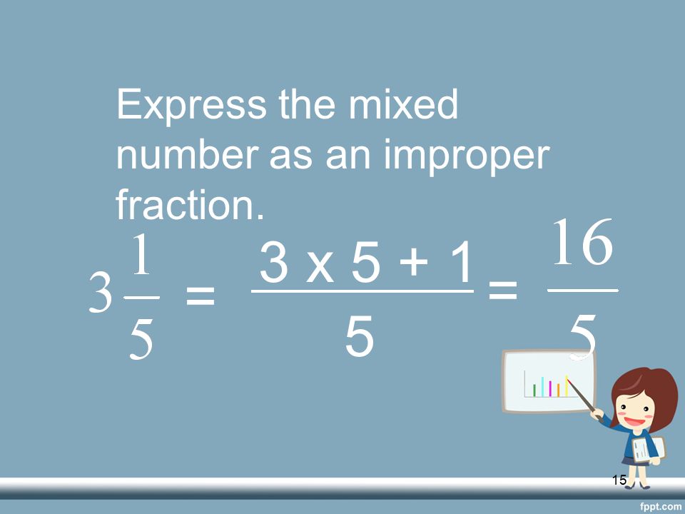 Express the mixed number as an improper fraction.