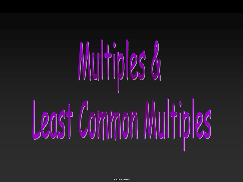 Least Common Multiples