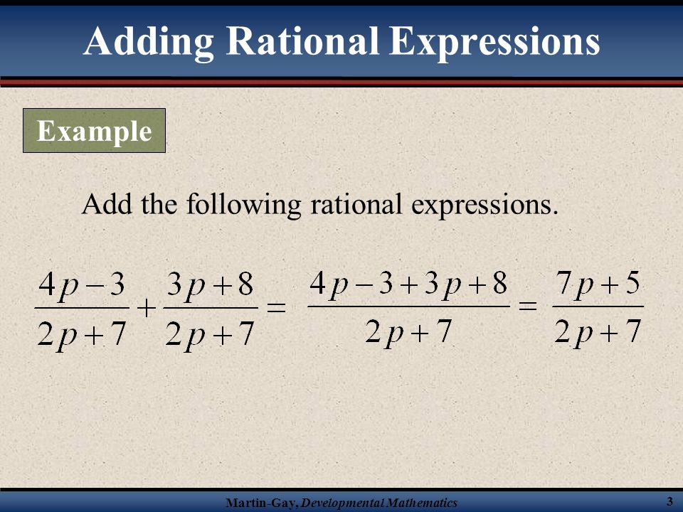 Adding Rational Expressions