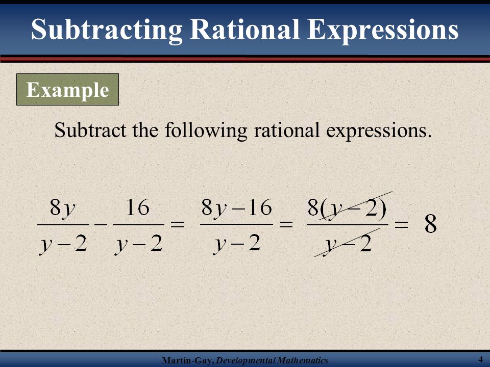 Subtracting Rational Expressions